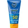 Nivea Sun Latte Solare Protect & Hydrate Ultra Fp50+ 200ml Crema Solare 50 Resistente All'acqua