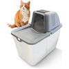 PETGARD Lettiera per gatti Sofia Close - WC con ingresso dall'alto - WC con filtro - WC per animali domestici 58 x 39 x 56 cm - WC per gatti grigio