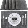 Poligono Tovagliette Americana Lavabili, Set di 6 Tovagliette Colazione in PVC, Antiscivolo, Resistenti al Calore, per Tavolo da Cucina (Grigio Scuro)