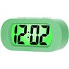 Plumeet Orologio-Sveglia da Viaggio LCD, Sveglia Digitale, con Cover Protettiva in Silicone, Buona Retroilluminazione e Funzione Snooze, Alimentato a batteria (Ciano)