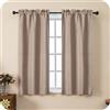 GIRASOLE HOME® Coppia Tende Semi Oscuranti Effetto Lino Trama Spigata Tenda Pesante per Interni 2 Pannelli con Tasca (Marroncino, 70x133cm)
