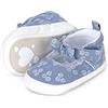 Sterntaler Sandali da Bambino con Fiori, Mocassino Basso Bimba 0-24, Celeste, 18 EU