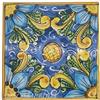 Sicilia Bedda - PIASTRELLA IN CERAMICA SICILIANA - Realizzata e Dipinta a Mano - 15 x 15 x 0.8 CM (Fantasia Siciliana Blu)