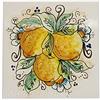 Sicilia Bedda - PIASTRELLA IN CERAMICA SICILIANA - Realizzata e Dipinta a Mano - 15 x 15 x 0.8 CM (Decorazione Limoni)