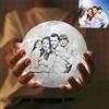 guk Lampada luna personalizzata 3D con foto, 16 colori LED, dimmerabile, con supporto in legno, telecomando e controllo touch, idea regalo per San Valentino per lei/lui