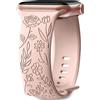 Mastten Intagliato Fiore Cinturino Compatibile con Cinturino Apple Watch 40mm 38mm 41mm Donna, Morbido Silicone Elegante Modello Rosa Cinturino per Apple watch series 9 8 7 6 5 4 3 2 SE, Rosa Sabbia