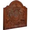 Biscottini Frontone con stemma 47x2x46 cm | Piastra per camino funzionale e decorativa | Frontone camino in ghisa