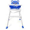 SENDERPICK Seggiolone 4 in 1 regolabile per bambini, sedia a sdraio pieghevole con vassoio e cintura di sicurezza (blu)