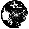 Instant Karma Clocks | Orologio in Vinile da Parete | Parrucchiera | Salone Bellezza | Negozio | Farfalla | Donna Volto | Idea Regalo