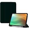 BXGH ipad 10.2 Pollici Cover 7/8/9a generazione 2019/2020/2021, Custodia Protettiva in Pelle Supporto Regolabile Auto Wake/Sleep Smart Case per Apple iPad 10.2 Pollici (Nero)