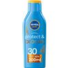 Nivea Sun Latte Solare Protect & Bronze Fp30 Crema Solare Per Un'abbronzatura Dorata 200ml Nivea