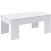 Habitdesign Tavolino rialzato, Tavolo da Soggiorno o da Pranzo, Modello LC, Rifinito in Colore Bianco Artik, Misure: 100 cm (Larghezza) x 50 cm (profondità) x 45-56 cm (Altezza)