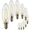 SUNSEED Lampadina 10x E14 Filamento LED 3W Candela C35 350 Lm Luce Calda 2700K, 32W Equivalente