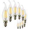 SUNSEED 10x Lampadina E14 Filamento LED 6W Colpo di Vento 806 Lumen Luce Calda 2700K, 60W Equivalente