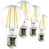 SUNSEED 4x Lampadina E27 Filamento LED 7W Goccia A60 806 Lumen Luce Naturale 4000K