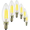 SUNSEED 6x Lampadina E14 Filamento LED 6W Candela C35 806 Lm Luce Naturale 4000K, 60W Equivalente