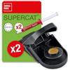 SWISSINNO Trappola per Topi SuperCat: Professionale con Esca al Burro di Arachidi, Meccanismo a Molla Potente, per Topi Grandi e Piccoli, Uso Interno ed Esterno - 2 Trappole + 2 Siringhe Esche