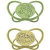nip - Butterfly | 0 - 6 mesi | Confezione da 2 pezzi | Ciuccio adatto all'allattamento e adatto ai denti con scatola ciuccio. Ciuccio sostenibile con morbido tettarella in silicone, verde/giallo
