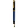 Pelikan 988170 - Penna Stilografica Linea M600 Classic, Blu Souveraen/Nero, Dettagli Oro 24K, Pennino Bicolore in Acciaio Inossidabile, Dimensione M