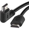EMOS Cavo HDMI 2.0 ad alta velocità con Ethernet, 5 m, cavo ad alta velocità 18 Gbps con supporto Ultra HD, 4K, 3D, ARC, spina ad angolo 90° su maschio A, nero