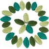 FINGERINSPIRE 30 foglie fatte a mano all'uncinetto in 3 colori foglie verdi e fiori piccoli per decorazione biglietti scrapbooking artigianato