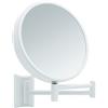 Libaro Imola Specchio Ingranditore da Parete - Specchio Trucco Girevole a 360° - Specchietto Bifacciale per Rasatura con Ingrandimento - Braccio Estensibile in Metallo, Ø 19 cm (Bianco 3x / 7x)