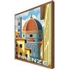 CCRETROILUMINADOS Poster Vintage Retroilluminato Firenze: Serie Viaggiatore