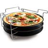 Baumalu 3776 Teglia per Pizza con Supporto, confezione da 3