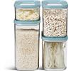 Mepal - Set di 4 pezzi - Contenitori Plastica per Alimenti con Coperchio - Organizzatori da Cucina - Trasparente, Impilabili & Ermetici - 2 x 1000 ml, 1 x 1500 ml e 1 x 425 ml - Nordic Green