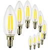 SUNSEED 10x Lampadina E14 Filamento LED 6W Candela C35 806 Lm Luce Naturale 4000K, 60W Equivalente