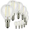 SUNSEED 10x Lampadina E14 Filamento LED 2W Sfera G45 250 Lm Luce Naturale 4000K, 25W Equivalente