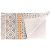 BULANGDE Tappeto con Nappe Cotone Boho Decora, Geometrico Lavabile Tappetino Antiscivolo per Soggiorno, Camera da Letto, Bambini, Balcone - Intrecciato 60 * 90cm (Arancia)