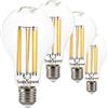 SUNSEED 4x Lampadina E27 Filamento LED 16W Goccia A75 2300 Lm Luce Calda 2700K, 142W Equivalente