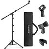 CAHAYA Asta a Giraffa per Microfono con 2 Diversi Clip Supporto per Microfono Treppiede Altezza Regolabile per Concerti Videoconferenze Palchi Matrimoni Modello CY0239