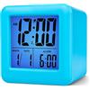 Plumeet Sveglia Digitale da Viaggio, Facile da Impostare, con Snooze, Retroilluminazione, Ampio Display per Ora, Mese, Data e Sveglia (Blu)