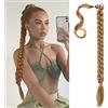 QKEPCY Coda di Cavallo Extension, 80cm Posticci per capelli Extension Finta Coda Capelli Lisci CapelliLunga Estensione Capelli sintetica a coda di cavallo lunga e dritta (Castano chiaro)