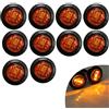 KYYET 10 pz 3/4 pollici montaggio LED indicatori di direzione laterali per camion, rimorchio, camper, barche, fanale posteriore lampada di arresto del freno 12V (Ambra)