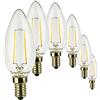 SUNSEED 6x Lampadina E14 Filamento LED 2W Candela C35 250 Lm Luce Naturale 4000K, 25W Equivalente