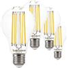 SUNSEED 4x Lampadina E27 Filamento LED 13W Goccia A66 1800 Lm Luce Naturale 4000K, 115W Equivalente