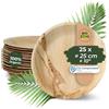 BIOZOYG 25x di piatti in foglia di palma Ø 15 cm - Piatti monouso compostabili e naturali - Stoviglie da festa rotonde