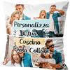Woopers Cuscino Foto Collage Personalizzato 40x40 Imbottitura Inclusa (Collage 4 Foto)