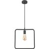 GTV Lila 2614 - Plafoniera quadrata AC220-240 V, 50/60 Hz, 1 x E27, max. 40 W, diametro: 29 x 10 cm, colore: Nero