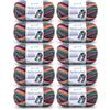 120 Gründl Perla Color (filato bouclé per maglieria a mano, simile alla lana, 100% poliestere, 100 g / 90 m, misura dell'ago: 8-9, 10 x 100 g), Rosso-Arancio-Ottanio-Viola