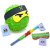 Nislai® Ninja Piñata Set | pentolaccia Compleanno Bambini | Festa dei Ninja | Pinata di Compleanno | compreso Bastone e Maschera | Colore da Scegliere: Verde, Nero, Blu, Rosso (Verde)