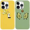 Yoedge 2 Pezzi Cover per Apple iPhone 14 Pro 6,1,Squishy Silicone TPU Custodia per Cellulari con Disegni Aesthetic, Ultra Sottile Antiurto Originale Cover Disegno Case per iPhone14 Pro,Avocado Banana