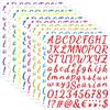 LOREC 12 Fogli 1008 Pezzi Adesivi Lettere Alfabeto Lettere Adesive in Vinile Numeri Adesivi Stickers Lettere Adesive Adatti per Album Fotografici, Biglietti di Auguri, DIY Scrapbooking, Decorazioni Regalo