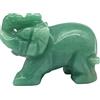 YODOOLTLY Elefante in pietra di giada verde naturale, statuetta di elefante fortunato in cristallo intagliato, ornamento per la casa (5 cm verde)