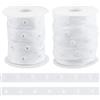 OLYCRAFT 8.6-9.1m Nastro con Bottoni a Pressione Nastro Bianco in Poliestere con Bottoni a Pressione Nastro a Scatto da Cucire in Plastica per Cucito Artigianato Abbigliamento -1.8cm di Larghezza