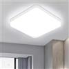 Eyesgood Plafoniera LED Soffitto, Quadrata 36W Plafoniera Soffitto, Plafoniera Bagno, Plafoniere da Soffitto 6500K 3240LM Lampada LED Soffitto Luce Moderne IP44 per Camera da Letto Cucina Ø 230*H35mm