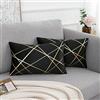 DecorMommt Nero Fodere per Cuscino Decorativo Geometrico Abbronzante Federe per Cuscino 30x50 cm Federa Oblunghe in Velluto per Divano Sedia Camera da Letto Auto Terrazza Cuscinetto Lombare,Set di 2 Pezzi